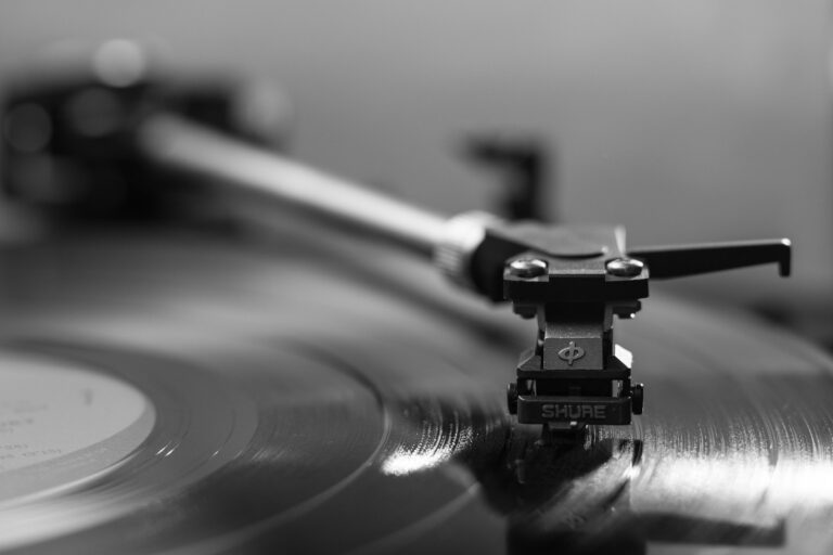 record being played by needle